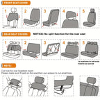 Car Seat Covers, Polyester Full Set Universal Seat Protector Decoration Thick Foam (1bag Of Metal Hooks Put In One Of The Headrest Covers）