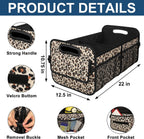 Deosk Car Trunk Organzier for suv,Car Organziers and Storage with 6 Big Pocket for Women/Men 50L Waterproof Polyester Trunk Organzier for Minivan/Truck(Medium,Leopard print)