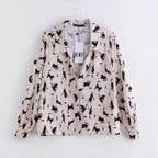 women's cat print blouse