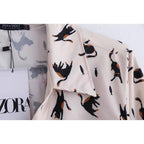 women's cat print blouse