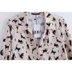 women's cat print blouse