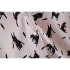 women's cat print blouse