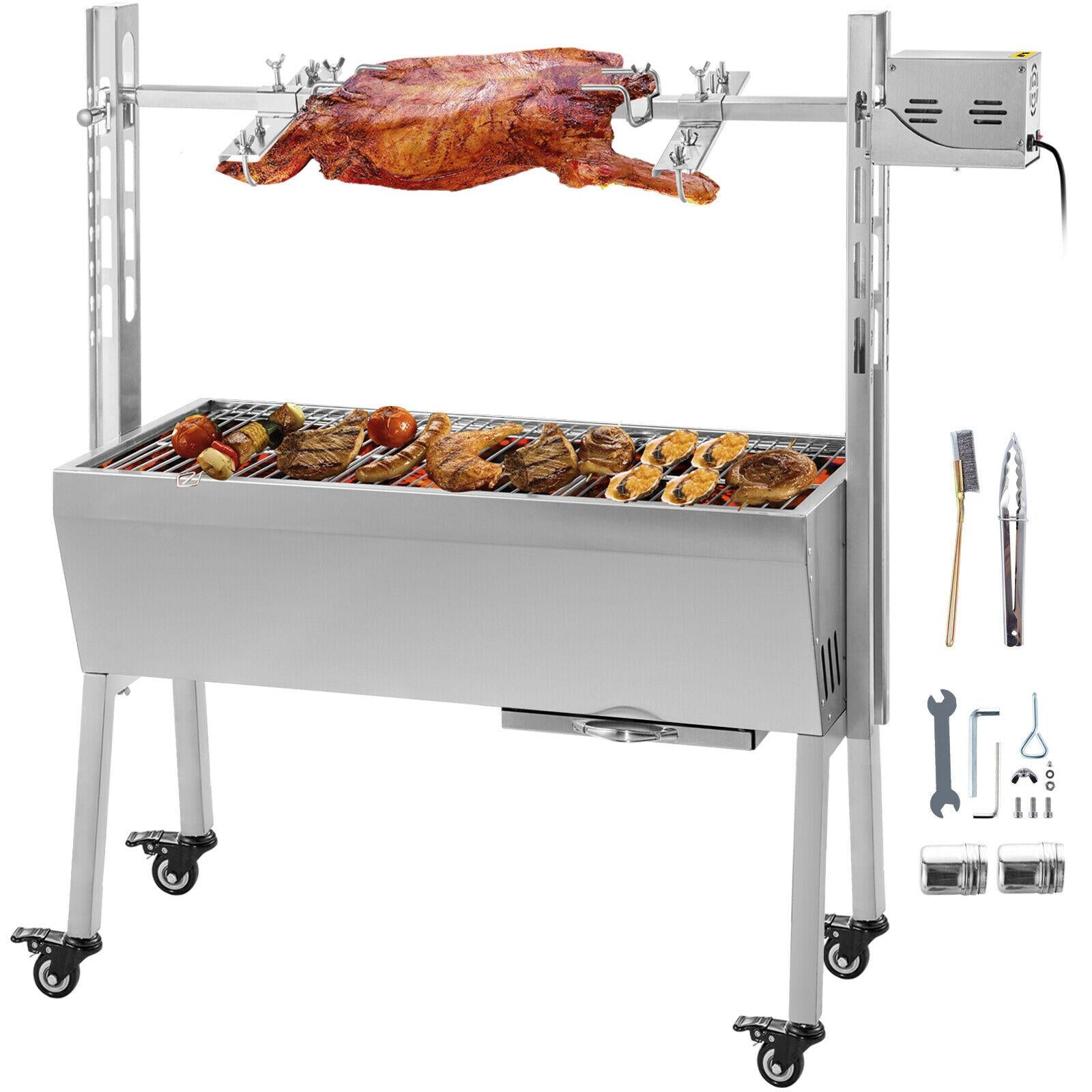 42'' 88Lbs  Lamb Roaster Rotisserie Spit 25W BBQ Trotter Pig Goat