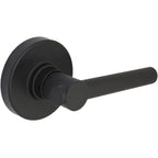 Highland Matte Black Hall and Closet Door Lever with Round Rose