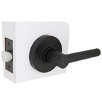 Highland Matte Black Hall and Closet Door Lever with Round Rose