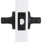 Highland Matte Black Hall and Closet Door Lever with Round Rose