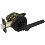 Highland Matte Black Hall and Closet Door Lever with Round Rose