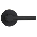 Highland Matte Black Hall and Closet Door Lever with Round Rose