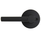Highland Matte Black Hall and Closet Door Lever with Round Rose