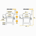 2021 Model Pellet Grill BBQ Smoker Outdoor CooZPG-550C