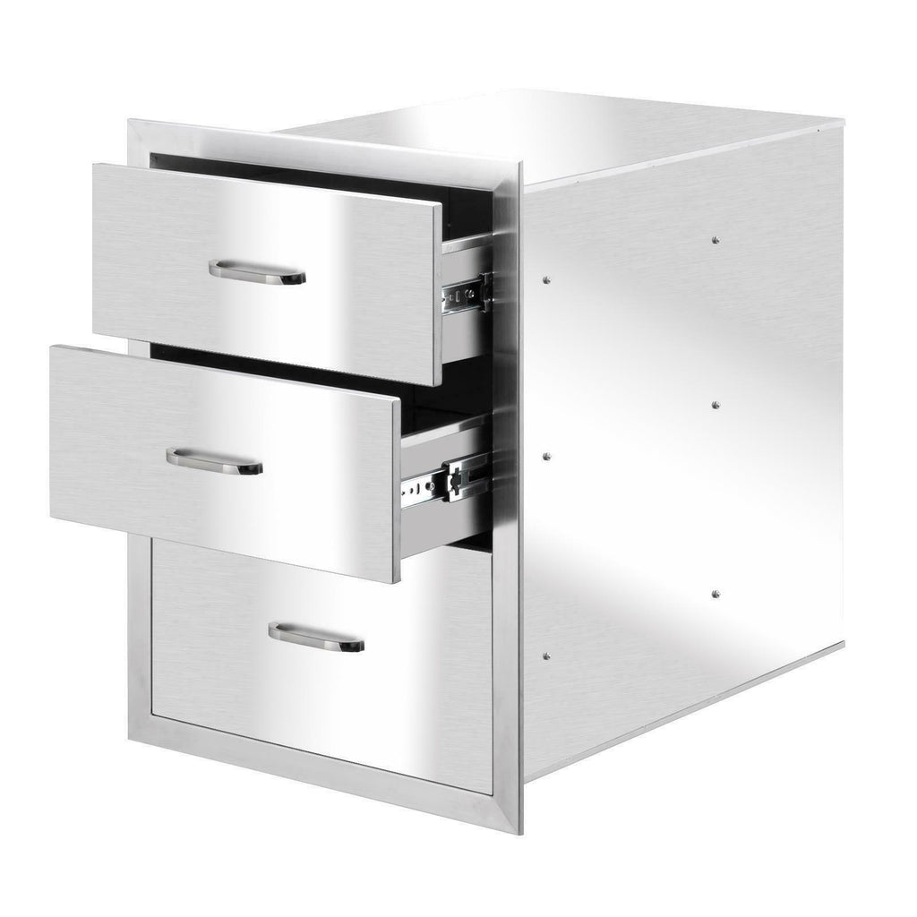 Multi-size Outdoor Kitchen Drawer BBQ  Steel Access Drawer Silver