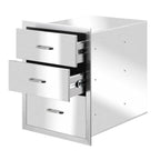 Multi-size Outdoor Kitchen Drawer BBQ  Steel Access Drawer Silver