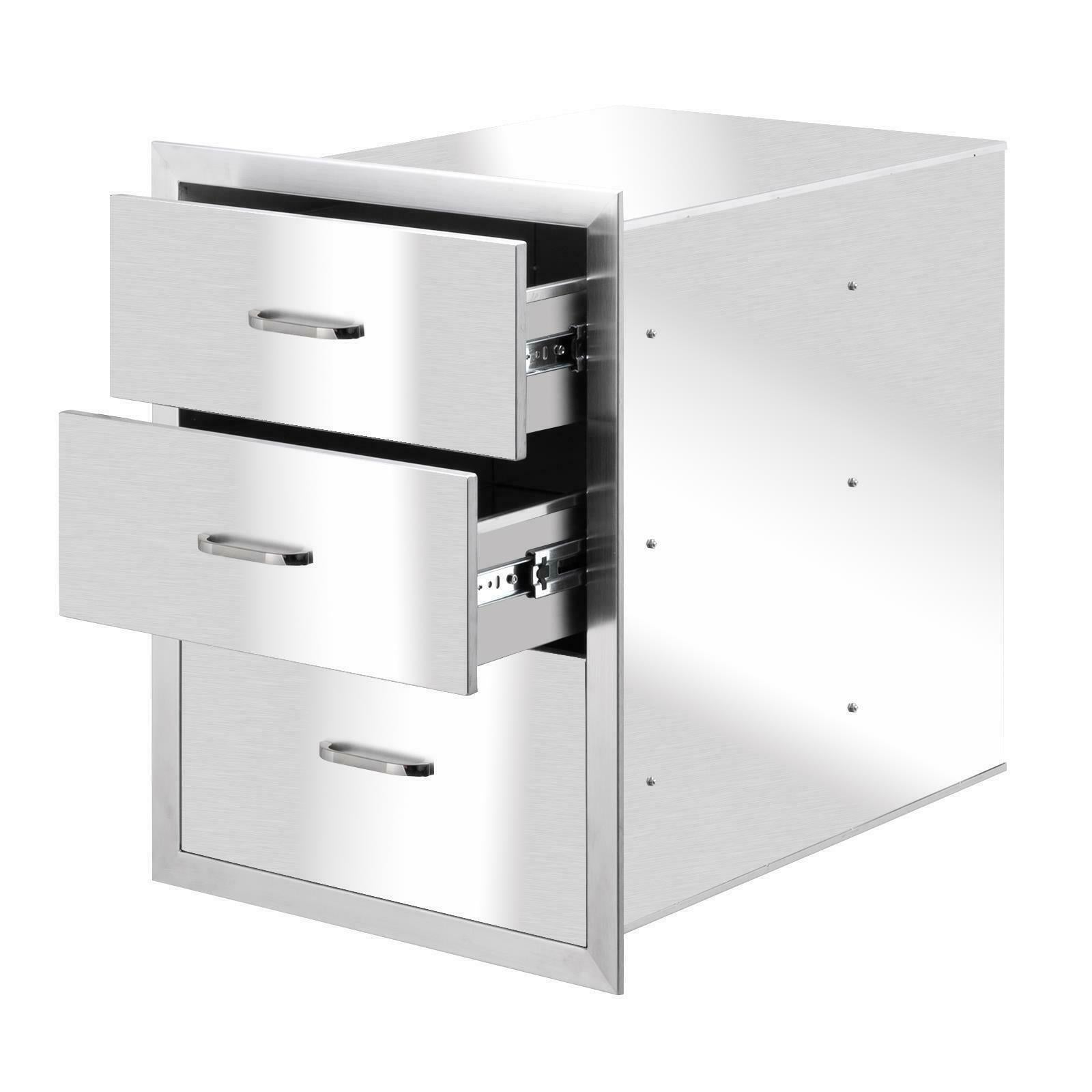 Multi-size Outdoor Kitchen Drawer BBQ  Steel Access Drawer Silver