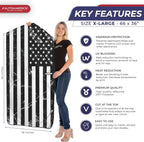 Autoamerics 1-Piece Windshield Sun Shade Grunge B&amp;W American Flag USA  - Foldable Car Front Window Sunshade for Most Sedans SUV Truck - Blocks Max UV Rays and Keeps Your Vehicle Cool - X-Large