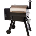 Pellet Grill Porcelain-Coated Steel Grease Pan Copper Wheels Bronze