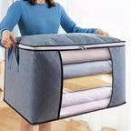 LarClothes StoraBag, Clothes Organizer With Handle &amp; Clear Window, StoraBins Containers For Comforters &amp; Blankets