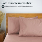 LuxClub 6 PC Queen Sheet Set Bamboo Sheets Deep Pockets 18" Eco Friendly Wrinkle Free Cooling Sheets Machine Washable Hotel Bedding Silky Soft - Pearl Pink Queen