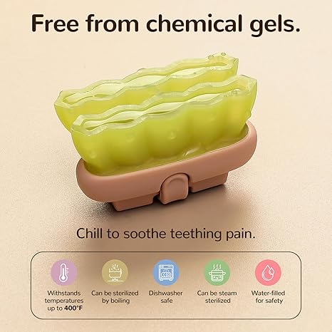 2 Pcs Baby Teether Toy - Water Fillable Teething Relief for Infants 0-12 Months, Silicone Baby Teething Toys Chill Teether, Cools & Massages Sore Gums (Green Cactus)